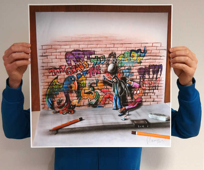 how to draw 3d street art on paper
